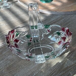 Mikasa Festive Glass Candy Dish with Handle